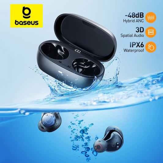 Baseus Bowie MA10 Pro écouteurs sans fil 48dB suppression Active du bruit Bluetooth 5.3 écouteurs 40H autonomie IPX6 étanche