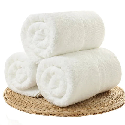 100％ Cotton Bath Towel 70x140/80x160CM White Home Hotel Bathroom High Absorbent Large Bathing Towels