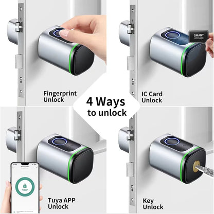 Tuya Bluetooth Ttlock App Biometric Fingerprint RFID Card Euro Cylinder Lock Electronic Smart Door Lock Keyless Old Door Replace