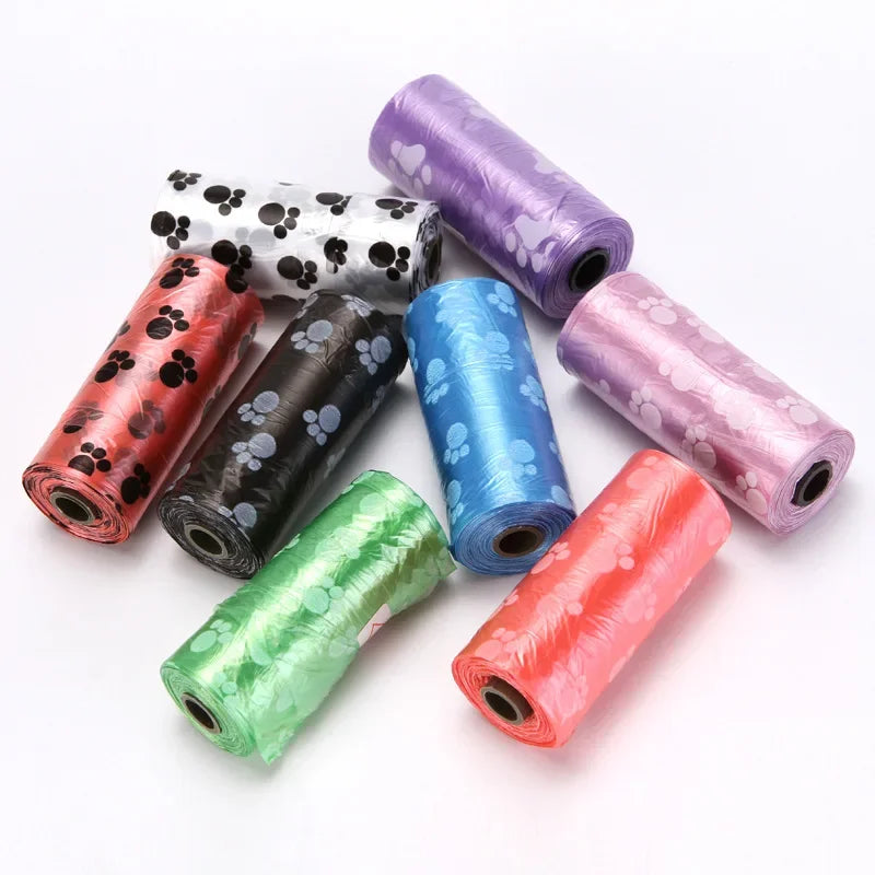 Pet Poop Bags Disposable Dog Waste Bags 10 Rolls150pcs Degradable Printed Pet Garbage Bag Dog Cat Clean Up Refill Garbage Bag