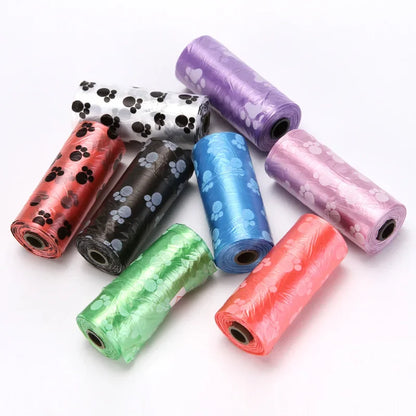 Pet Poop Bags Disposable Dog Waste Bags 10 Rolls150pcs Degradable Printed Pet Garbage Bag Dog Cat Clean Up Refill Garbage Bag